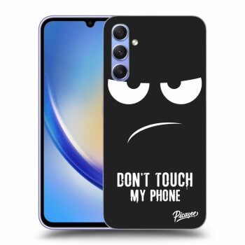 Picasee fekete szilikon tok az alábbi mobiltelefonokra Samsung Galaxy A34 5G A346B - Don't Touch My Phone