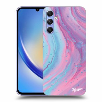 Szilikon tok erre a típusra Samsung Galaxy A34 5G A346B - Pink liquid