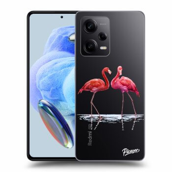 Picasee átlátszó szilikon tok az alábbi mobiltelefonokra Xiaomi Redmi Note 12 Pro+ 5G - Flamingos couple