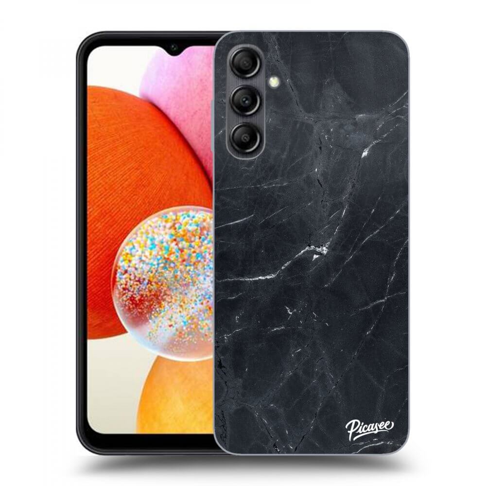Picasee fekete szilikon tok az alábbi mobiltelefonokra Samsung Galaxy A14 4G A145R - Black marble