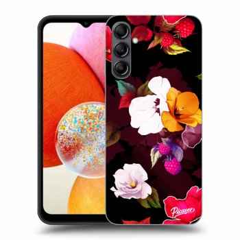 Picasee fekete szilikon tok az alábbi mobiltelefonokra Samsung Galaxy A14 5G A146P - Flowers and Berries