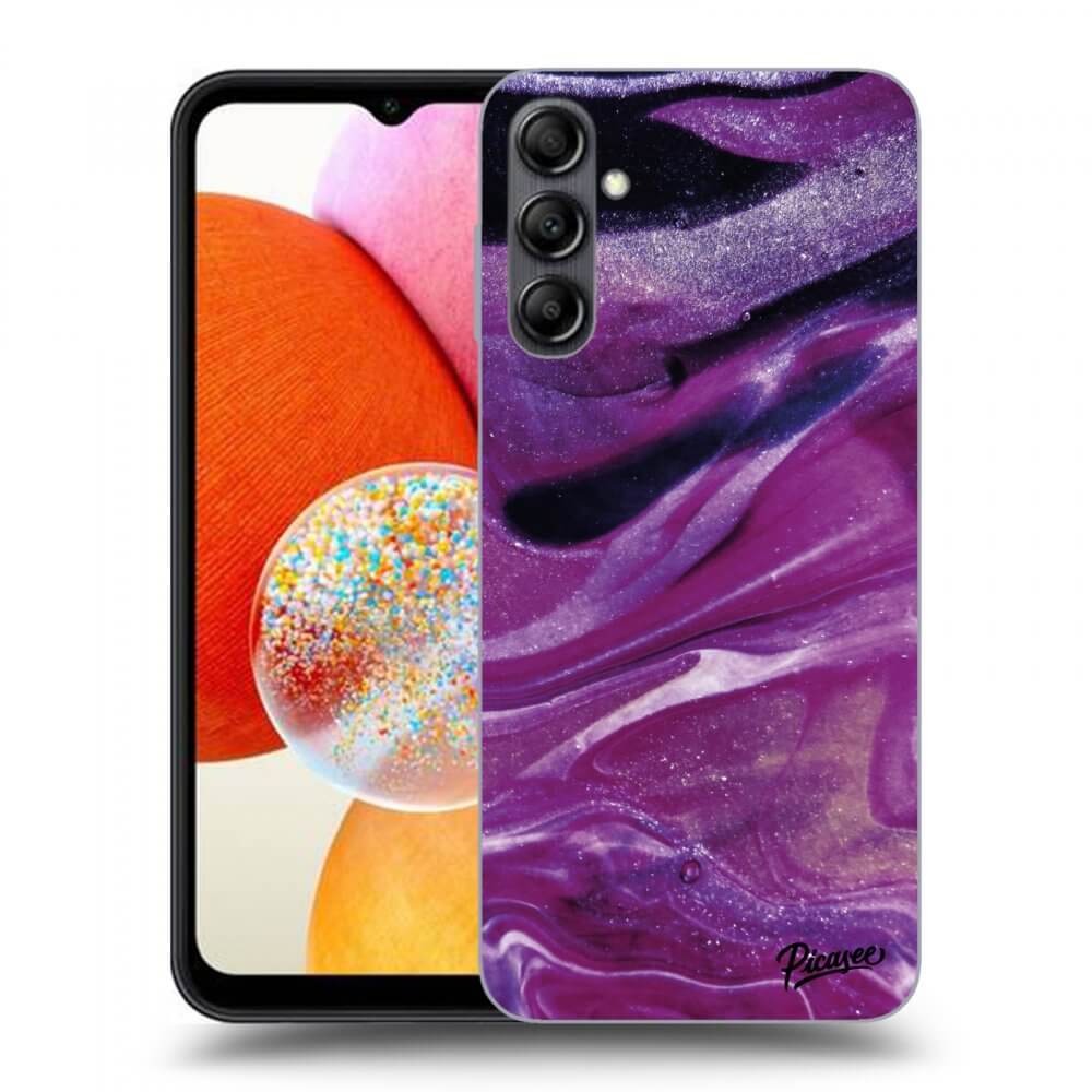 Picasee átlátszó szilikon tok az alábbi mobiltelefonokra Samsung Galaxy A14 5G A146P - Purple glitter