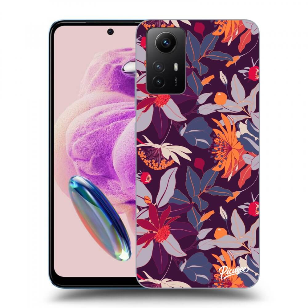 Picasee átlátszó szilikon tok az alábbi mobiltelefonokra Xiaomi Redmi Note 12S - Purple Leaf