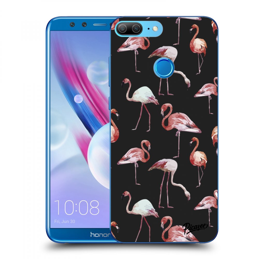 Picasee fekete szilikon tok az alábbi mobiltelefonokra Honor 9 Lite - Flamingos