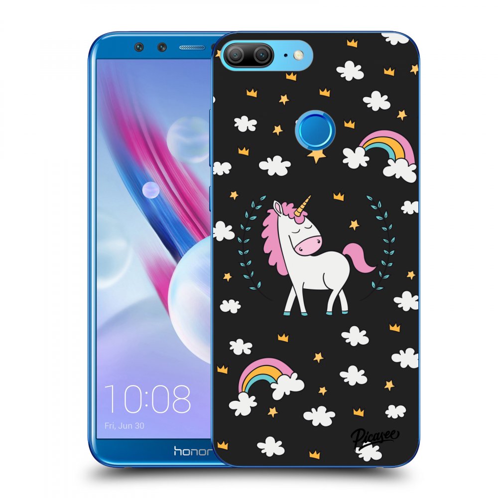 Picasee fekete szilikon tok az alábbi mobiltelefonokra Honor 9 Lite - Unicorn star heaven