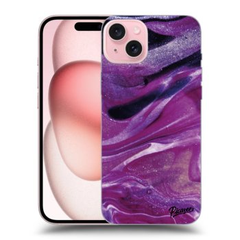 Szilikon tok erre a típusra Apple iPhone 15 - Purple glitter