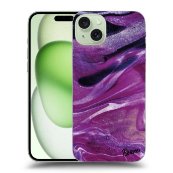 Szilikon tok erre a típusra Apple iPhone 15 Plus - Purple glitter
