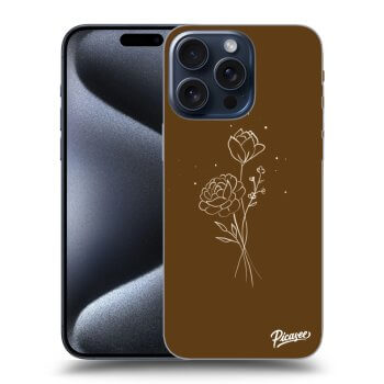 Szilikon tok erre a típusra Apple iPhone 15 Pro Max - Brown flowers