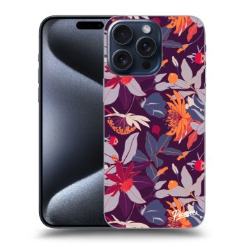 Szilikon tok erre a típusra Apple iPhone 15 Pro Max - Purple Leaf