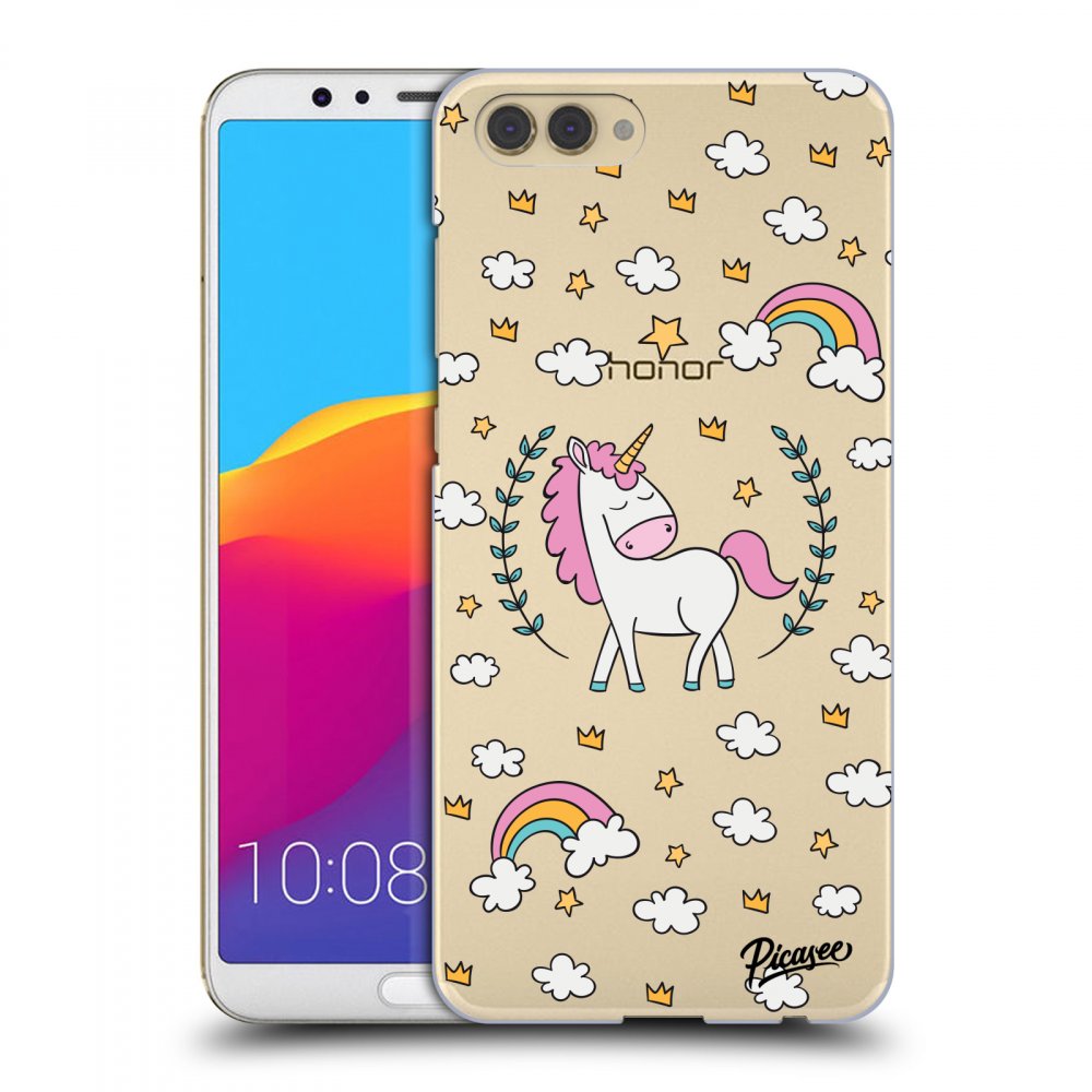 Picasee műanyag átlátszó tok az alábbi mobiltelefonokra Honor View 10 - Unicorn star heaven
