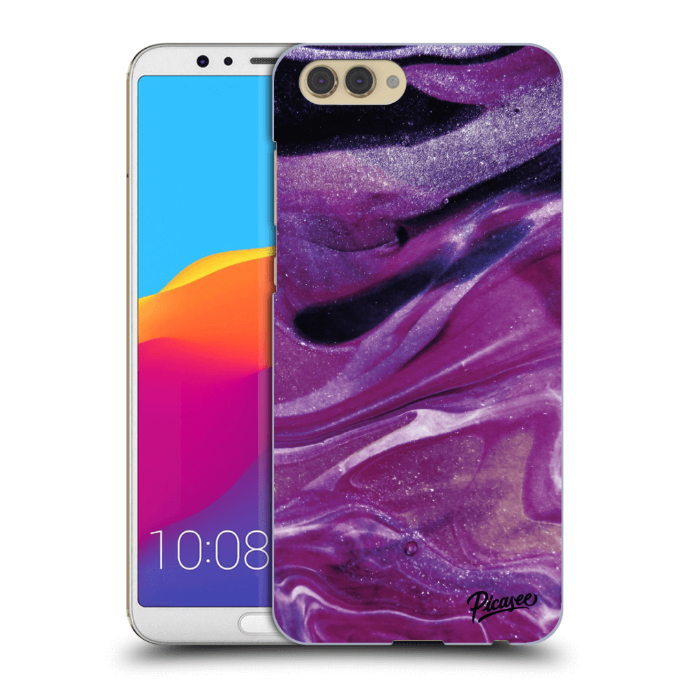 Picasee műanyag átlátszó tok az alábbi mobiltelefonokra Honor View 10 - Purple glitter
