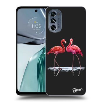 Picasee fekete szilikon tok az alábbi mobiltelefonokra Motorola Moto G62 - Flamingos couple