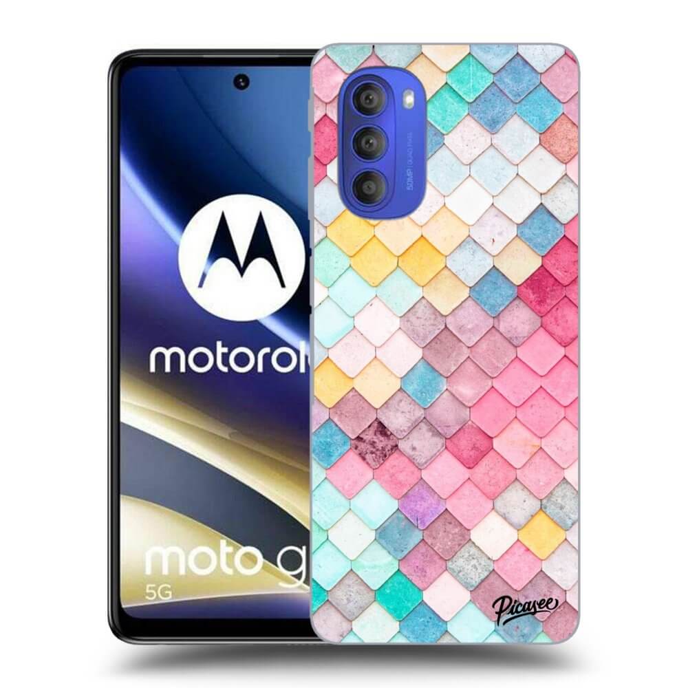 Picasee fekete szilikon tok az alábbi mobiltelefonokra Motorola Moto G51 - Colorful roof