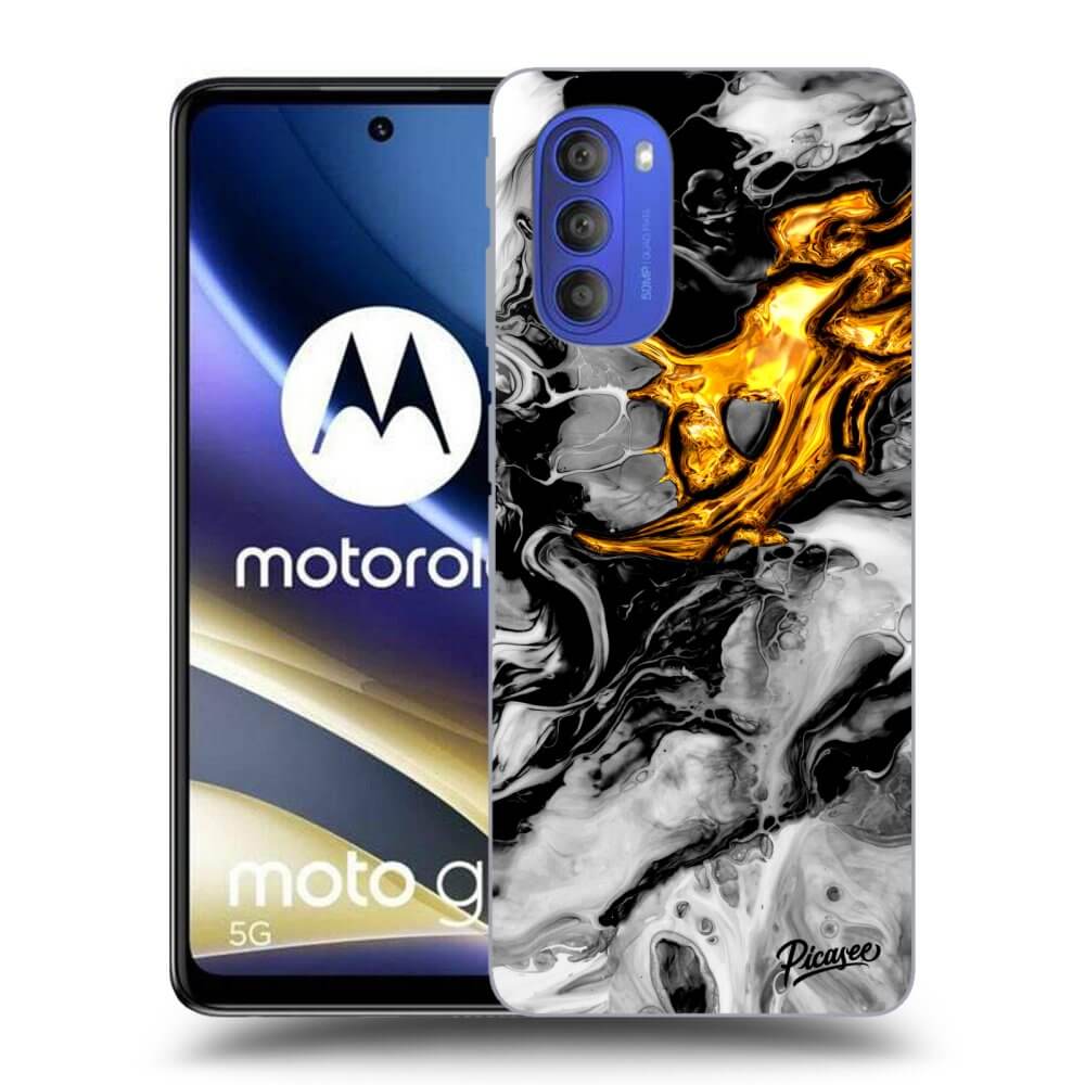 Picasee fekete szilikon tok az alábbi mobiltelefonokra Motorola Moto G51 - Black Gold 2