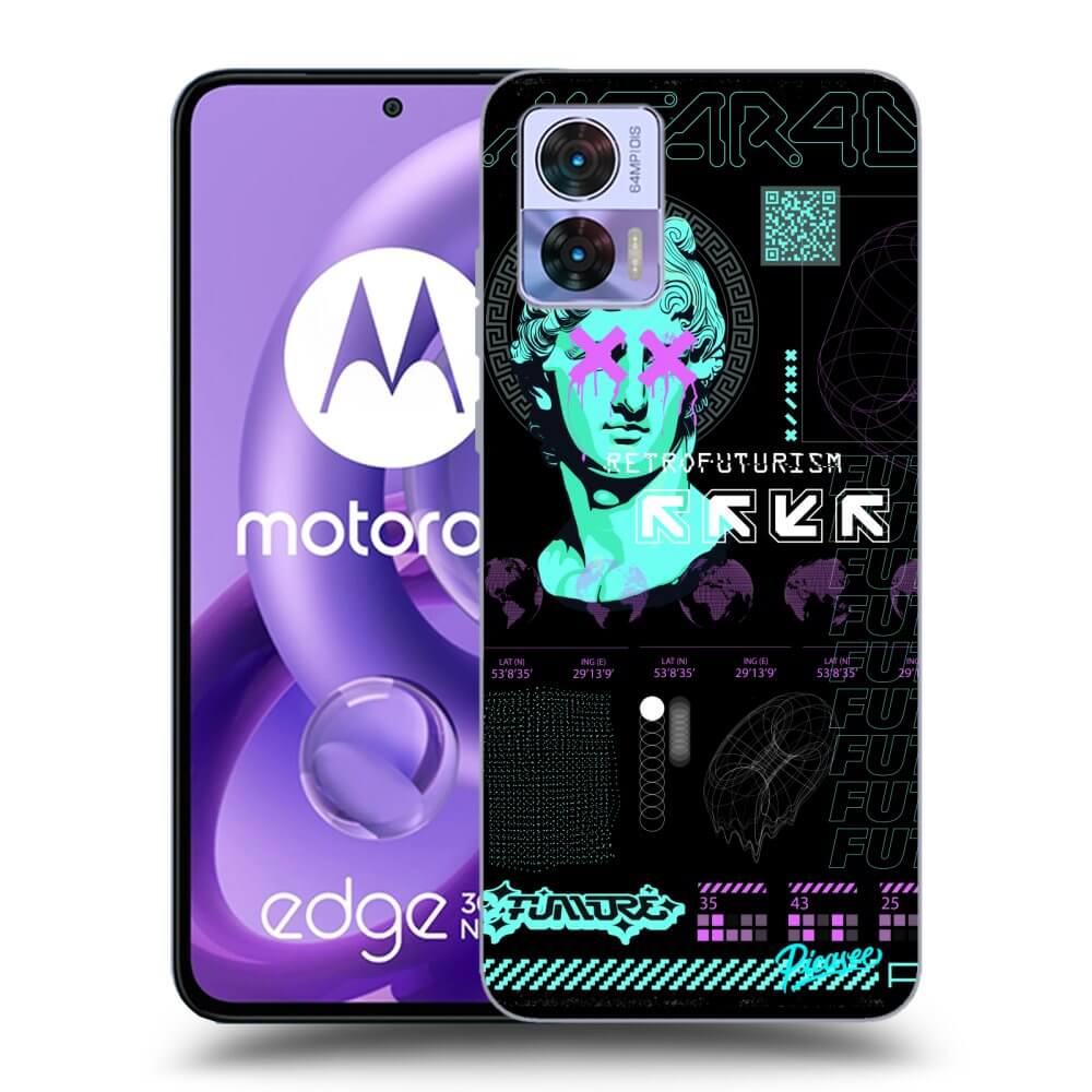 Picasee fekete szilikon tok az alábbi mobiltelefonokra Motorola Edge 30 Neo - RETRO