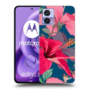 Picasee fekete szilikon tok az alábbi mobiltelefonokra Motorola Edge 30 Neo - Hibiscus