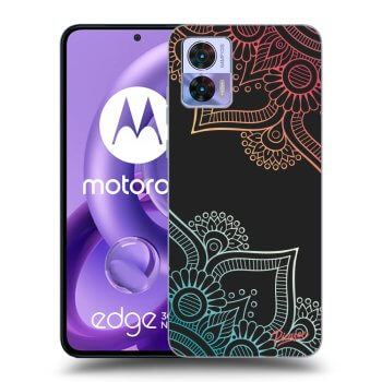 Picasee fekete szilikon tok az alábbi mobiltelefonokra Motorola Edge 30 Neo - Flowers pattern