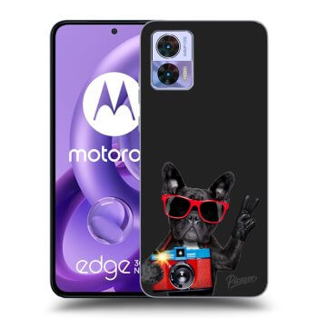 Picasee fekete szilikon tok az alábbi mobiltelefonokra Motorola Edge 30 Neo - French Bulldog