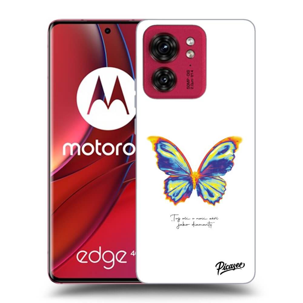 Picasee fekete szilikon tok az alábbi mobiltelefonokra Motorola Edge 40 - Diamanty White