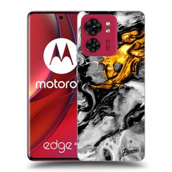 Picasee fekete szilikon tok az alábbi mobiltelefonokra Motorola Edge 40 - Black Gold 2