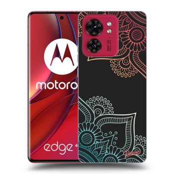 Picasee fekete szilikon tok az alábbi mobiltelefonokra Motorola Edge 40 - Flowers pattern