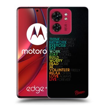Picasee fekete szilikon tok az alábbi mobiltelefonokra Motorola Edge 40 - Motto life