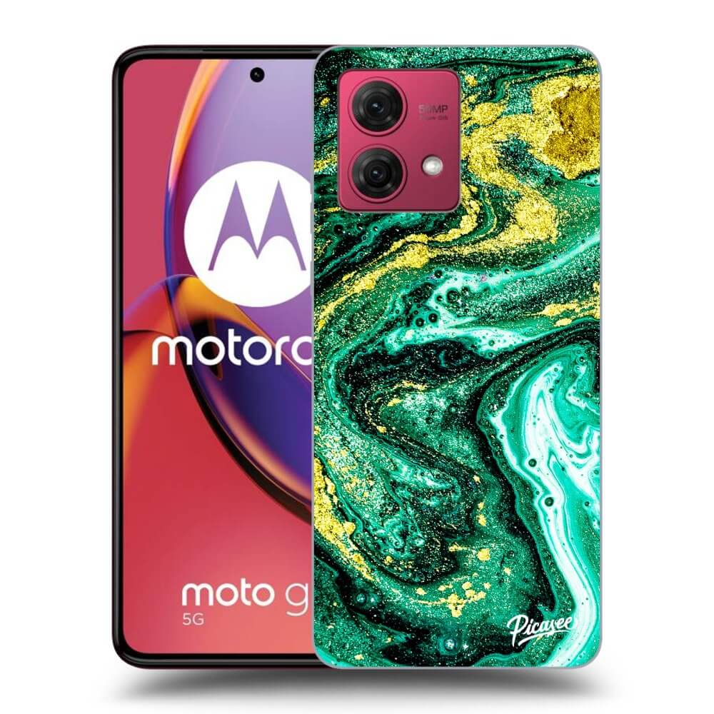 Picasee fekete szilikon tok az alábbi mobiltelefonokra Motorola Moto G84 5G - Green Gold