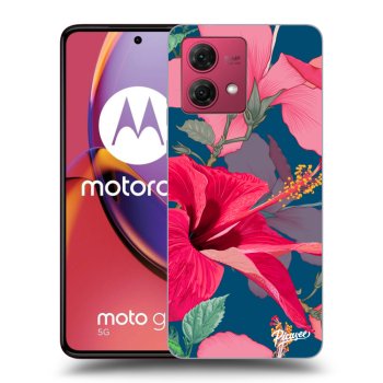 Picasee fekete szilikon tok az alábbi mobiltelefonokra Motorola Moto G84 5G - Hibiscus