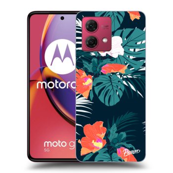 Picasee fekete szilikon tok az alábbi mobiltelefonokra Motorola Moto G84 5G - Monstera Color