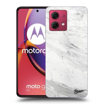 Picasee fekete szilikon tok az alábbi mobiltelefonokra Motorola Moto G84 5G - White marble