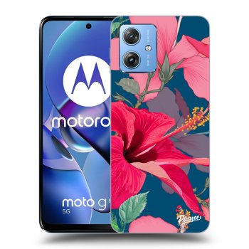 Picasee fekete szilikon tok az alábbi mobiltelefonokra Motorola Moto G54 5G - Hibiscus
