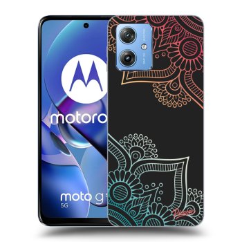 Picasee fekete szilikon tok az alábbi mobiltelefonokra Motorola Moto G54 5G - Flowers pattern