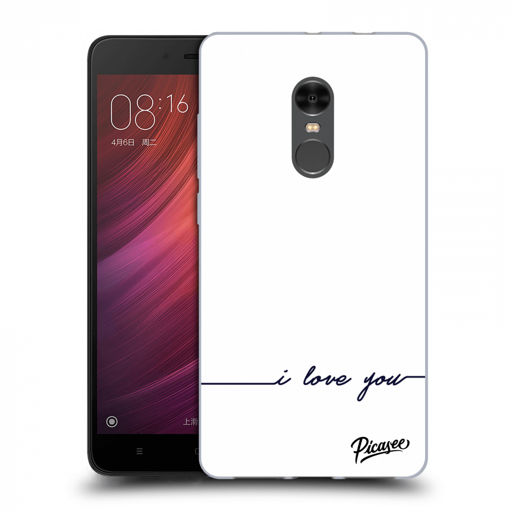 Picasee átlátszó szilikon tok az alábbi mobiltelefonokra Xiaomi Redmi Note 4 Global LTE - I love you