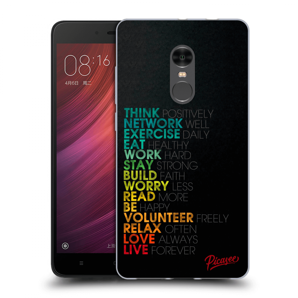 Picasee átlátszó szilikon tok az alábbi mobiltelefonokra Xiaomi Redmi Note 4 Global LTE - Motto life