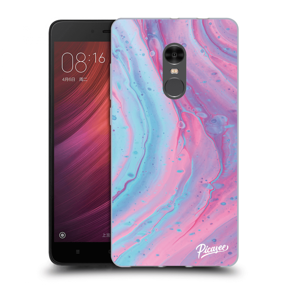 Picasee átlátszó szilikon tok az alábbi mobiltelefonokra Xiaomi Redmi Note 4 Global LTE - Pink liquid