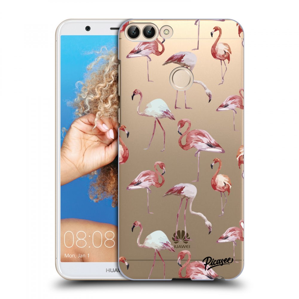 Picasee átlátszó szilikon tok az alábbi mobiltelefonokra Huawei P Smart - Flamingos