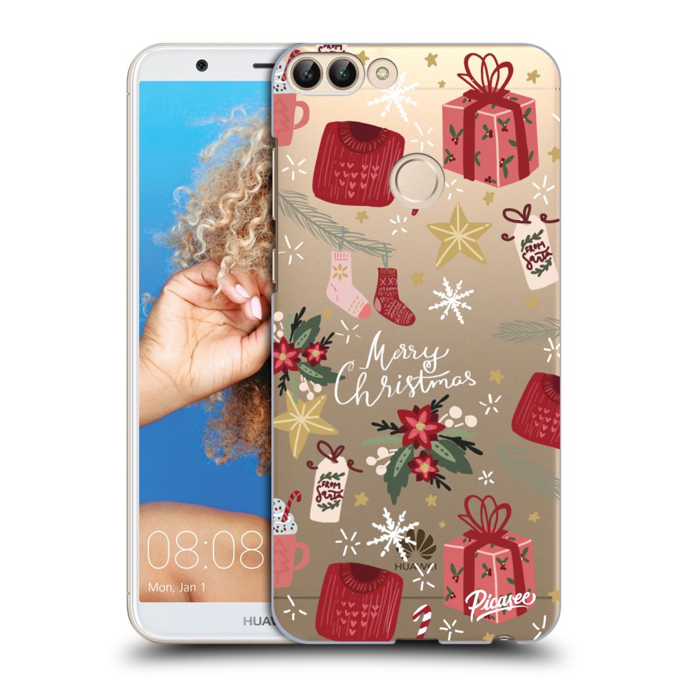 Picasee átlátszó szilikon tok az alábbi mobiltelefonokra Huawei P Smart - Christmas