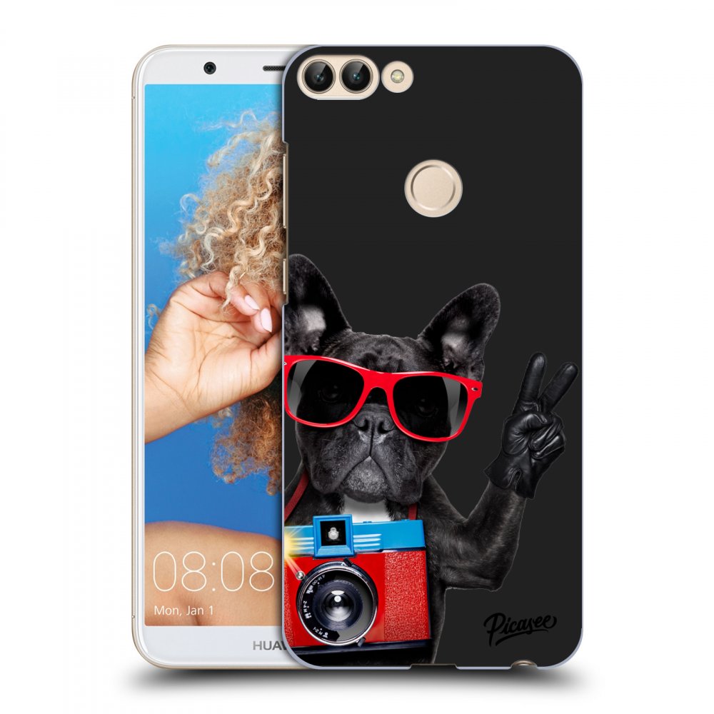 Picasee fekete szilikon tok az alábbi mobiltelefonokra Huawei P Smart - French Bulldog