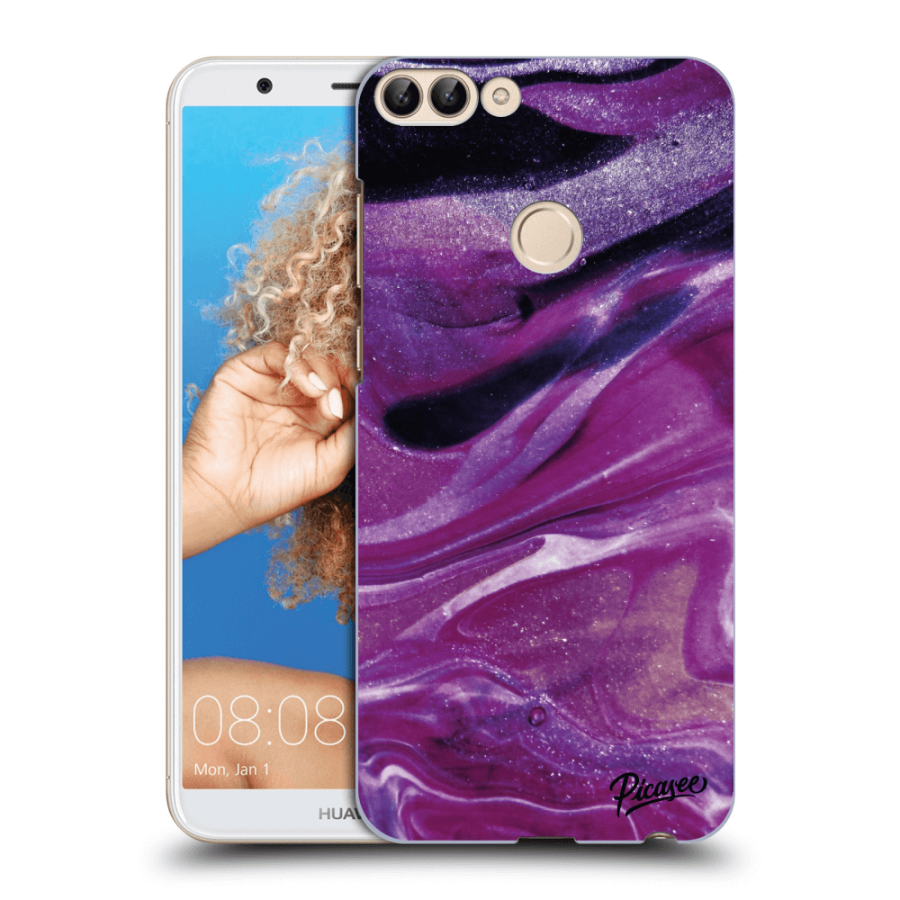 Picasee átlátszó szilikon tok az alábbi mobiltelefonokra Huawei P Smart - Purple glitter