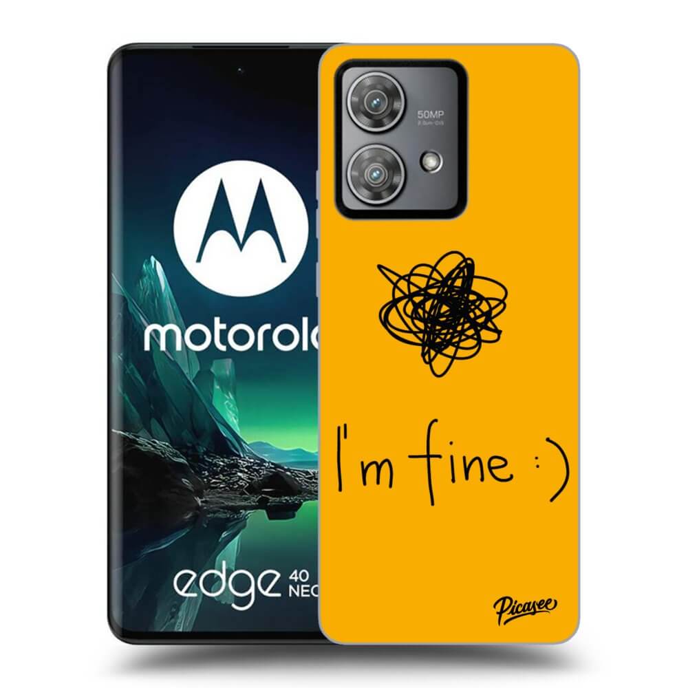 Picasee fekete szilikon tok az alábbi mobiltelefonokra Motorola Edge 40 Neo - I am fine