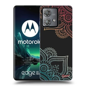 Picasee fekete szilikon tok az alábbi mobiltelefonokra Motorola Edge 40 Neo - Flowers pattern