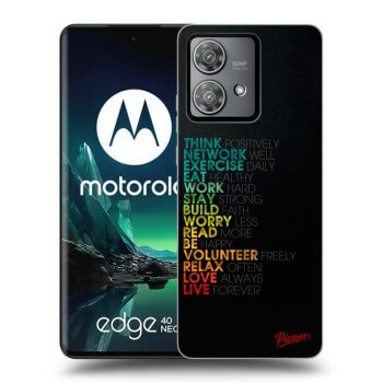 Picasee fekete szilikon tok az alábbi mobiltelefonokra Motorola Edge 40 Neo - Motto life