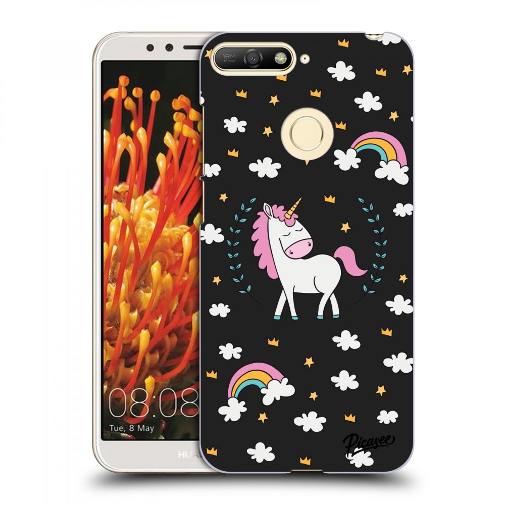 Picasee fekete szilikon tok az alábbi mobiltelefonokra Huawei Y6 Prime 2018 - Unicorn star heaven