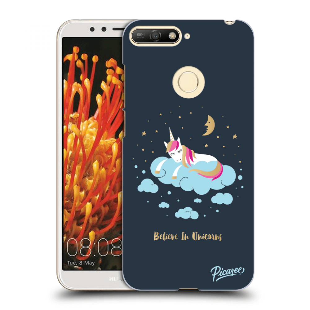Picasee fekete szilikon tok az alábbi mobiltelefonokra Huawei Y6 Prime 2018 - Believe In Unicorns