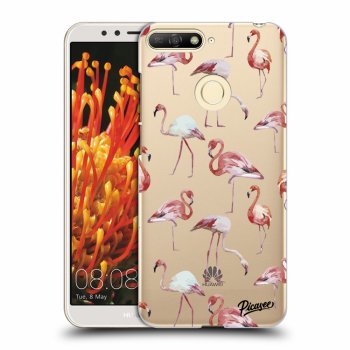 Picasee átlátszó szilikon tok az alábbi mobiltelefonokra Huawei Y6 Prime 2018 - Flamingos