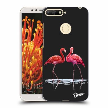 Picasee fekete szilikon tok az alábbi mobiltelefonokra Huawei Y6 Prime 2018 - Flamingos couple