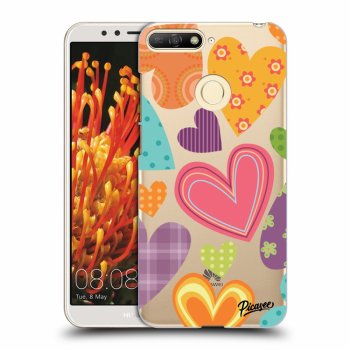 Picasee átlátszó szilikon tok az alábbi mobiltelefonokra Huawei Y6 Prime 2018 - Colored heart