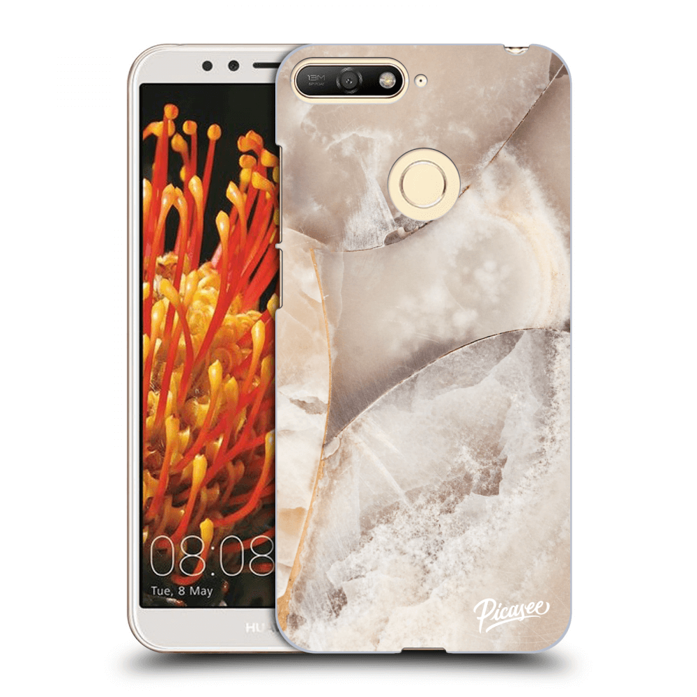 Picasee átlátszó szilikon tok az alábbi mobiltelefonokra Huawei Y6 Prime 2018 - Cream marble