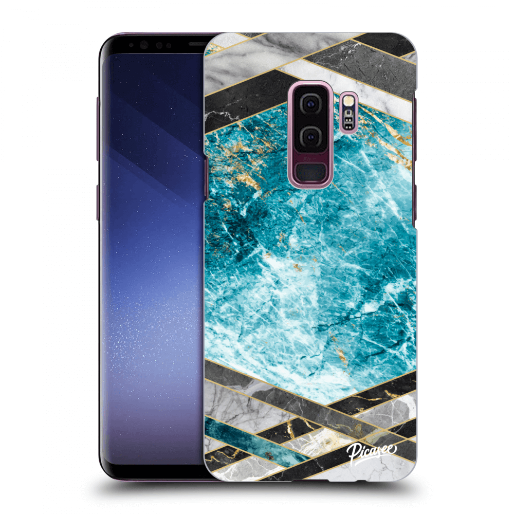 Picasee átlátszó szilikon tok az alábbi mobiltelefonokra Samsung Galaxy S9 Plus G965F - Blue geometry
