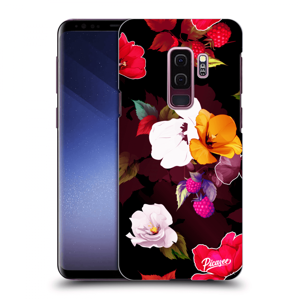 Picasee fekete szilikon tok az alábbi mobiltelefonokra Samsung Galaxy S9 Plus G965F - Flowers and Berries